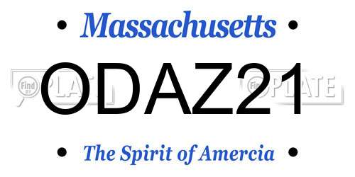ODAZ21 Massachusetts License Plate