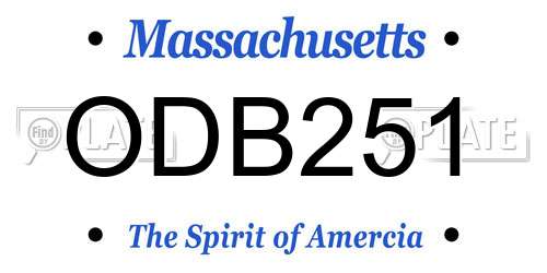 ODB251 Massachusetts License Plate
