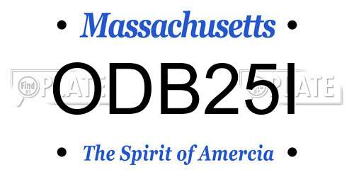 ODB25I Massachusetts License Plate