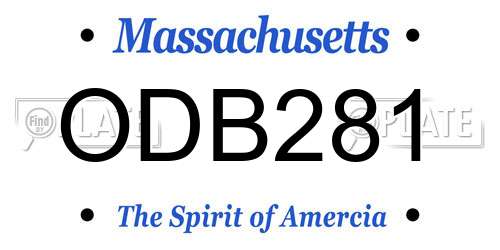 ODB281 Massachusetts License Plate