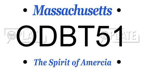 ODBT51 Massachusetts License Plate