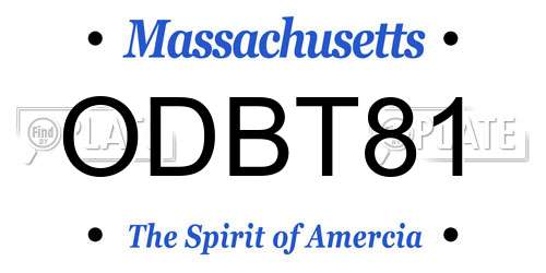 ODBT81 Massachusetts License Plate