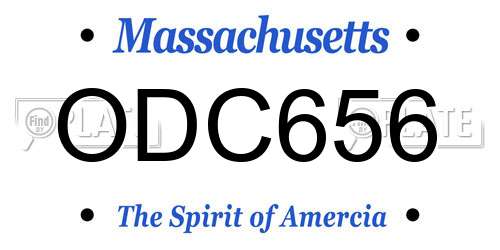 ODC656 Massachusetts License Plate