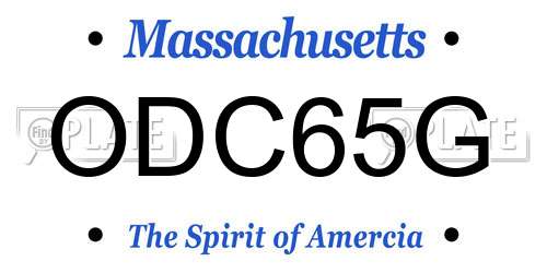 ODC65G Massachusetts License Plate
