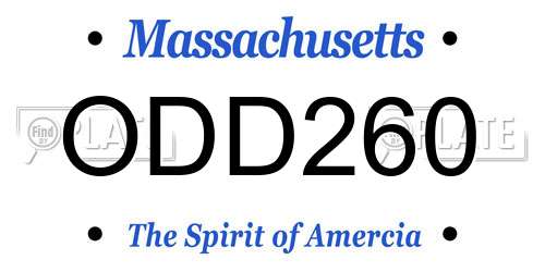 ODD260 Massachusetts License Plate