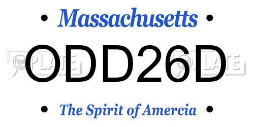 ODD26D Massachusetts License Plate