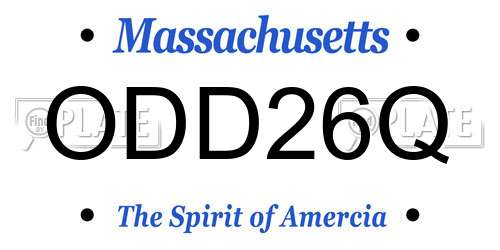 ODD26Q Massachusetts License Plate