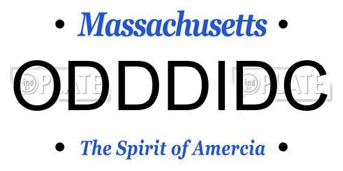 ODDDIDC Massachusetts License Plate