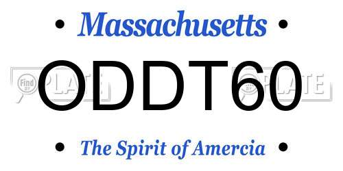 ODDT60 Massachusetts License Plate