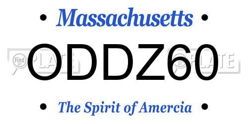 ODDZ60 Massachusetts License Plate