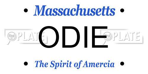 ODIE Massachusetts License Plate