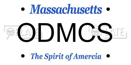 ODMCS Massachusetts License Plate