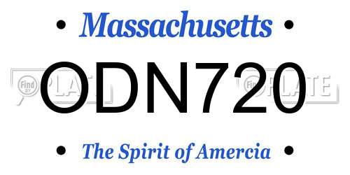 ODN720 Massachusetts License Plate