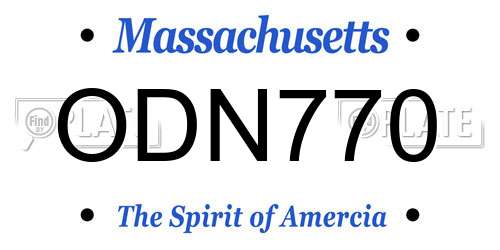 ODN770 Massachusetts License Plate