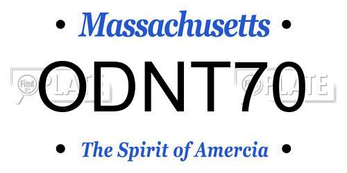ODNT70 Massachusetts License Plate