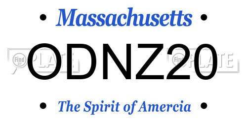 ODNZ20 Massachusetts License Plate