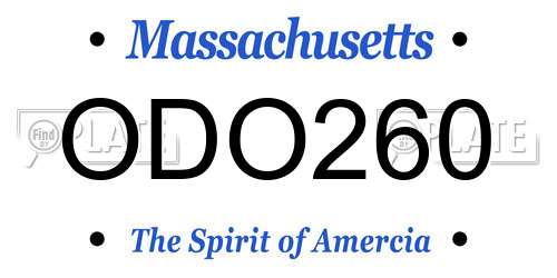 ODO260 Massachusetts License Plate