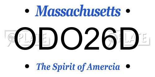 ODO26D Massachusetts License Plate