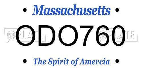ODO760 Massachusetts License Plate