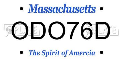 ODO76D Massachusetts License Plate