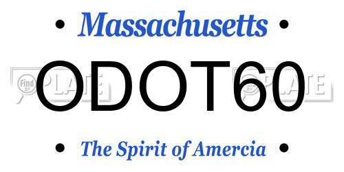 ODOT60 Massachusetts License Plate