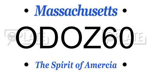 ODOZ60 Massachusetts License Plate