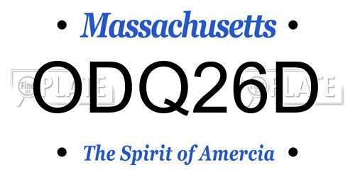 ODQ26D Massachusetts License Plate