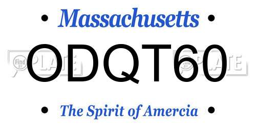 ODQT60 Massachusetts License Plate