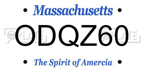 ODQZ60 Massachusetts License Plate