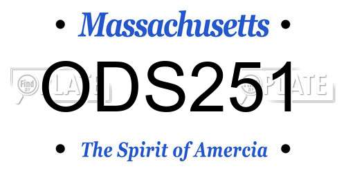 ODS251 Massachusetts License Plate