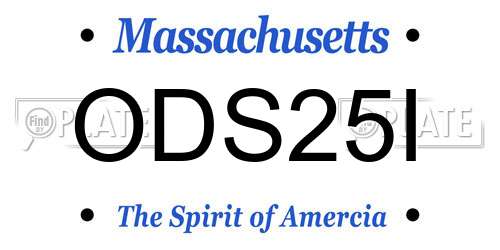 ODS25I Massachusetts License Plate