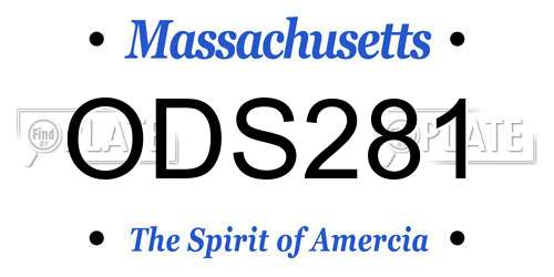 ODS281 Massachusetts License Plate