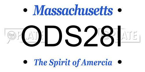ODS28I Massachusetts License Plate