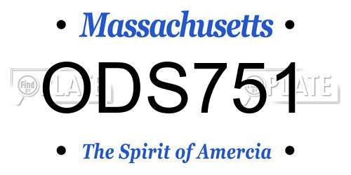 ODS751 Massachusetts License Plate