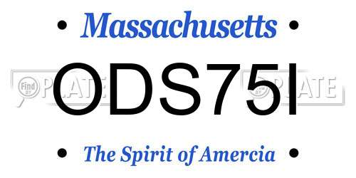 ODS75I Massachusetts License Plate