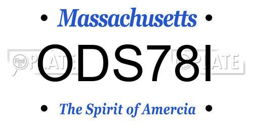 ODS78I Massachusetts License Plate