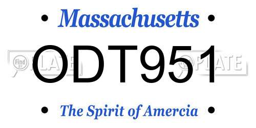 ODT951 Massachusetts License Plate