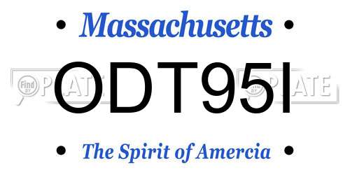 ODT95I Massachusetts License Plate