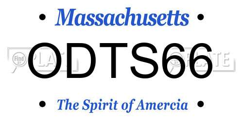 ODTS66 Massachusetts License Plate