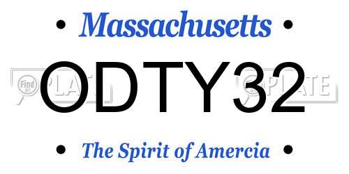 ODTY32 Massachusetts License Plate