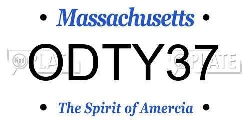 ODTY37 Massachusetts License Plate
