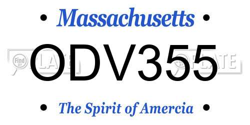 ODV355 Massachusetts License Plate
