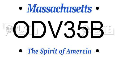 ODV35B Massachusetts License Plate