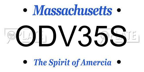ODV35S Massachusetts License Plate