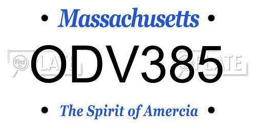 ODV385 Massachusetts License Plate