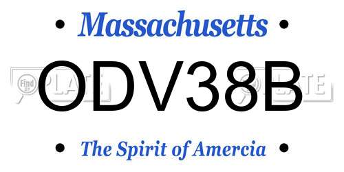 ODV38B Massachusetts License Plate