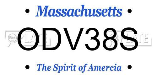ODV38S Massachusetts License Plate