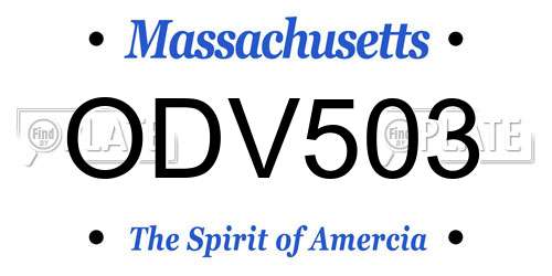 ODV503 Massachusetts License Plate