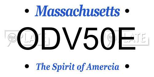 ODV50E Massachusetts License Plate