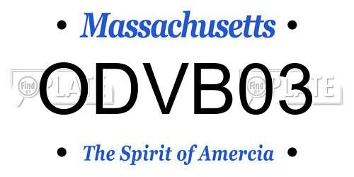 ODVB03 Massachusetts License Plate